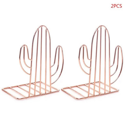 2 ΤΕΜ/Ζεύγος για Creative Cactus Shaped Metal Bookends Support Stand Desk Orga