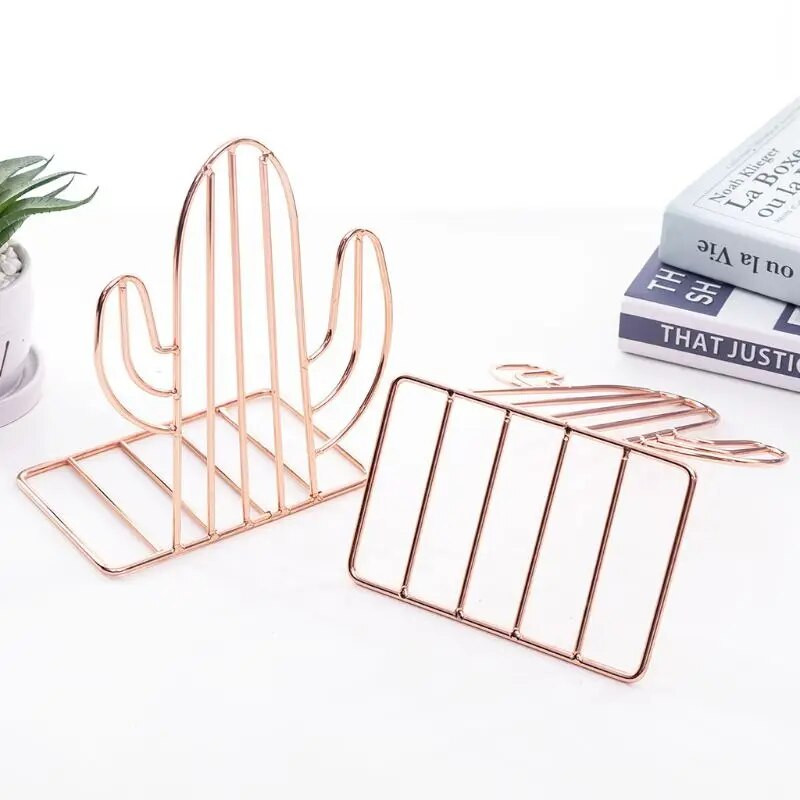 2 ΤΕΜ/Ζεύγος για Creative Cactus Shaped Metal Bookends Support Stand Desk Orga