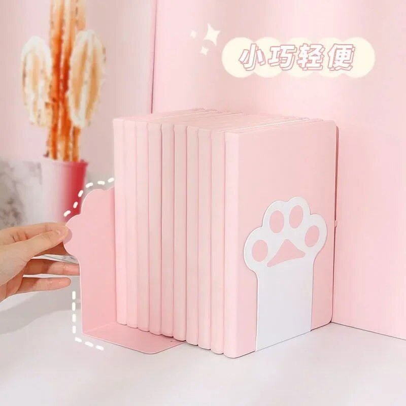 1 pāris jauki, radoši kaķu ķepu grāmatstieņi Kawaii skolas biroja piederumi, neslīdošu grāmatu galda organizators studentu rakstāmpiederumi meitenēm