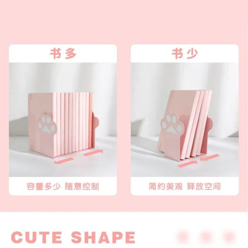 1 pāris jauki, radoši kaķu ķepu grāmatstieņi Kawaii skolas biroja piederumi, neslīdošu grāmatu galda organizators studentu rakstāmpiederumi meitenēm
