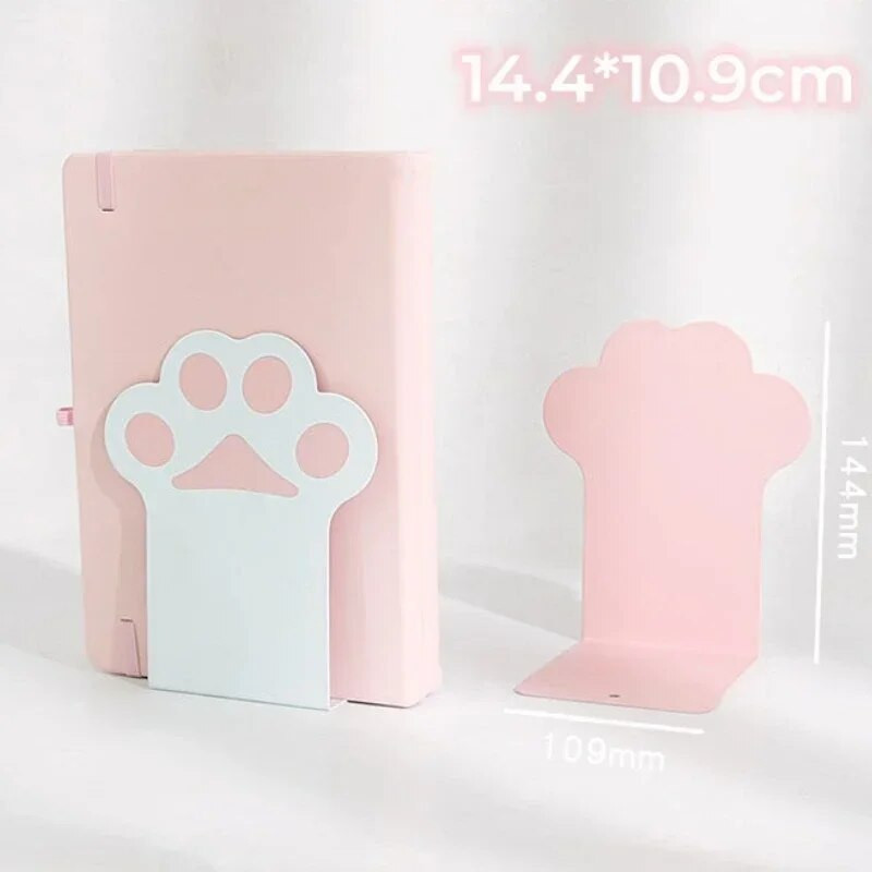 1 pāris jauki, radoši kaķu ķepu grāmatstieņi Kawaii skolas biroja piederumi, neslīdošu grāmatu galda organizators studentu rakstāmpiederumi meitenēm