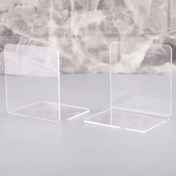 2 τεμάχια Clear Acrylic Βιβλιοθήκες σε σχήμα L Επιτραπέζιο Βιβλιοθήκη Σχολείο S