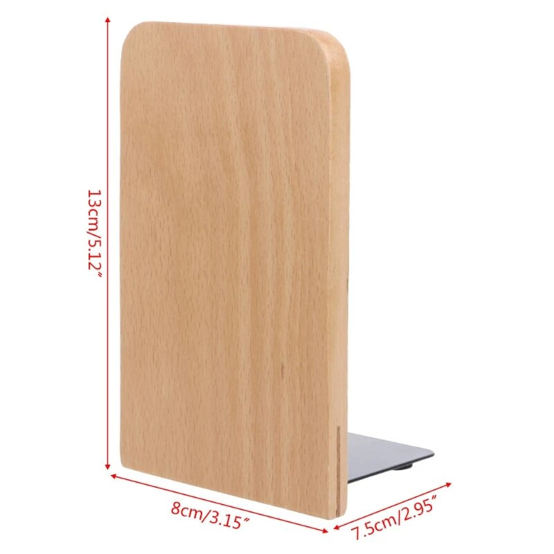 Nature Wooden Desktop Organizer Desktop Office Home Grāmatu skapji Pretslīdēšanas grāmatu gali Statīvu turētāju plaukts