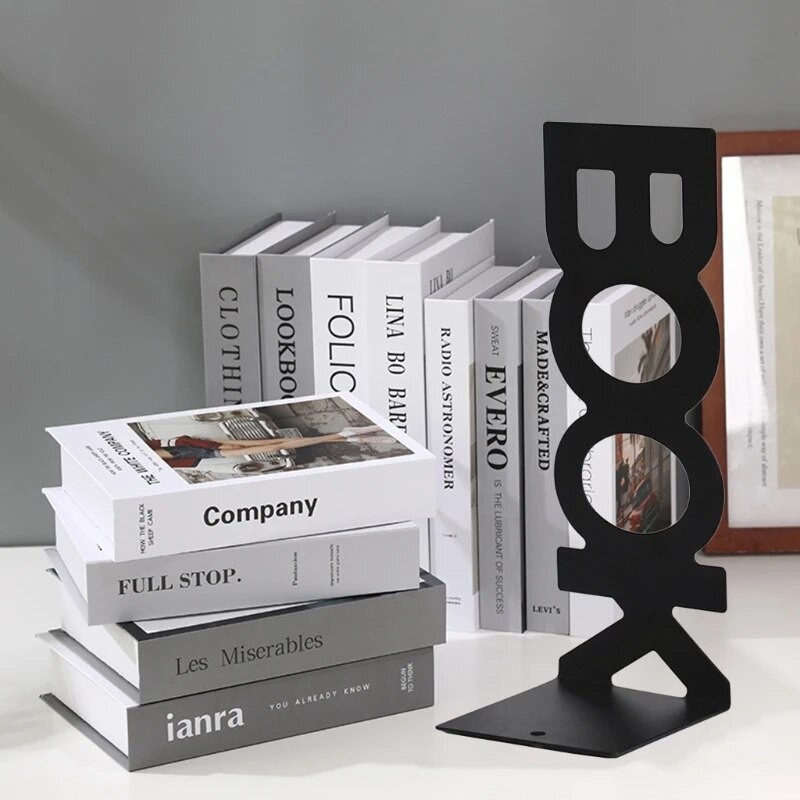 2 gab. Dekoratīvie metāla grāmatu statīvi mājas biroja failam studentam
