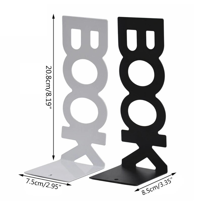 2 gab. Dekoratīvie metāla grāmatu statīvi mājas biroja failam studentam