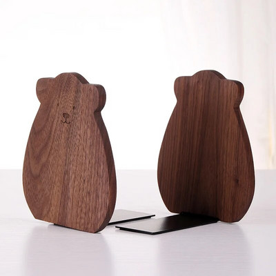 1 gab. Valriekstu koka grāmatplaukti L formas rakstāmgalda organizators Galda grāmatu turētājs Skolas kancelejas piederumi Biroja piederumi Dabas koka grāmatu statīvs