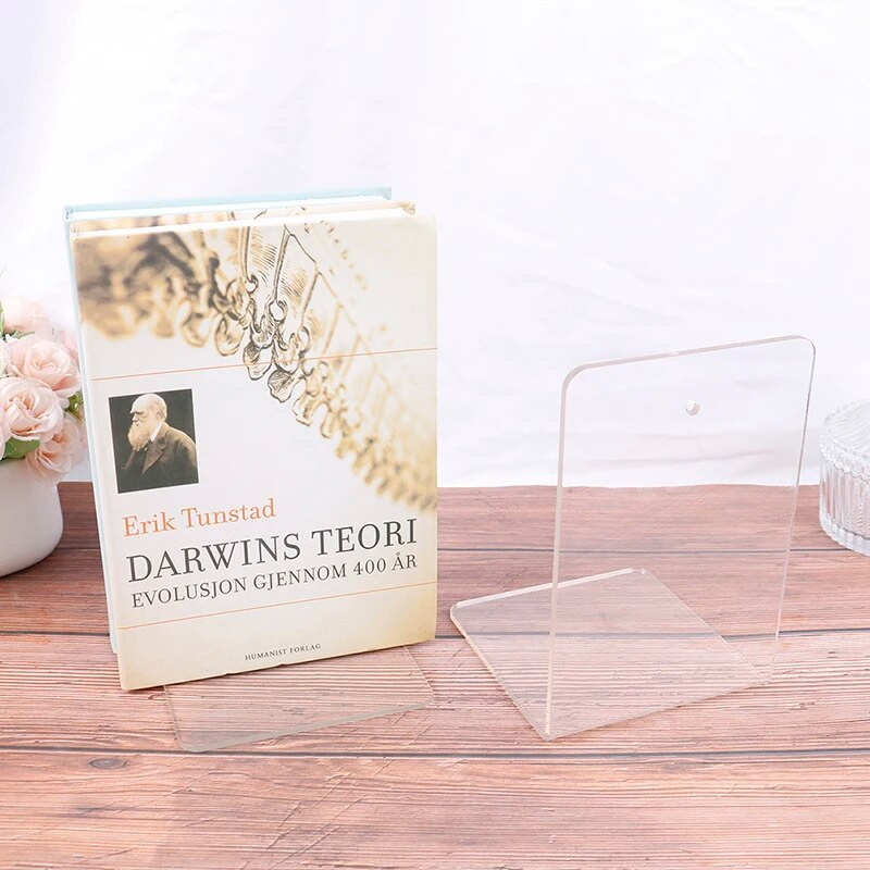 Διαφανές ακρυλικό βιβλιοστάσιο σε σχήμα L Ράφι βιβλίων ράφι οθόνης σετ άλμπουμ