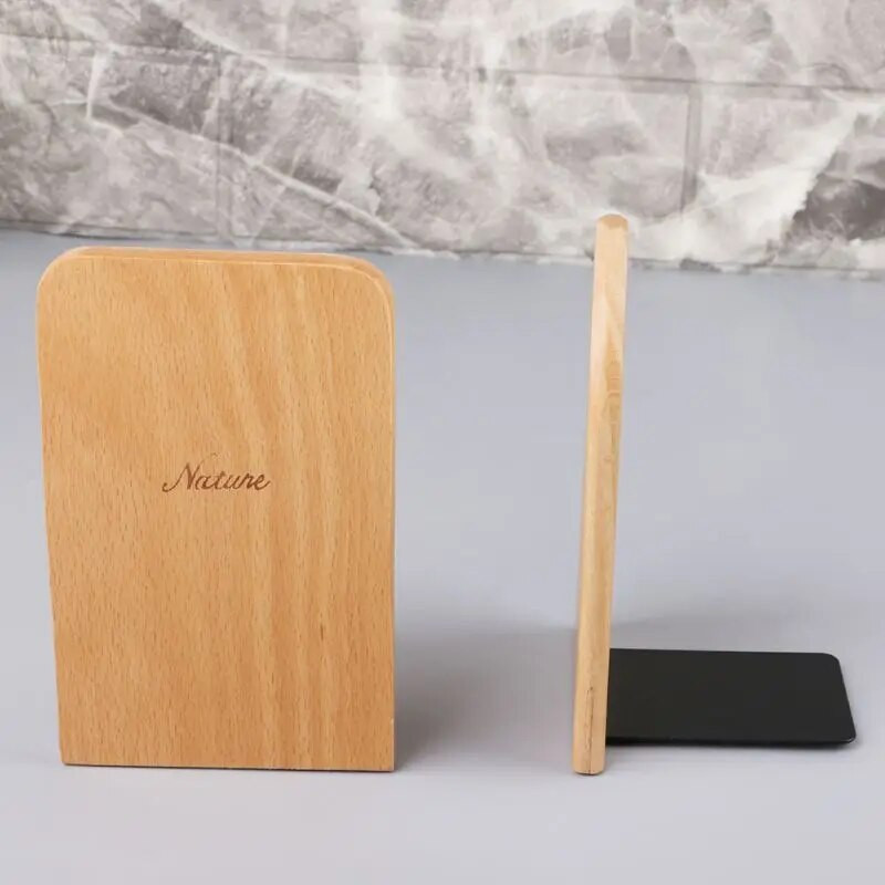 Nature Wooden Desktop Organizer Lauaarvuti Kontor Kodu Raamatuhoidjad Libisemisvastased Raamatuotsad Statiivihoidiku riiul
