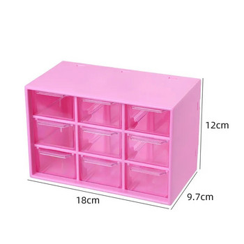 Επιτραπέζιο 9 Grid Storage Boxes Organizer Διαφανές μικρό συρτάρι με χωρίσματα φοιτητικό γραφείο Επιτοίχιο Sundries Storage Box Cute