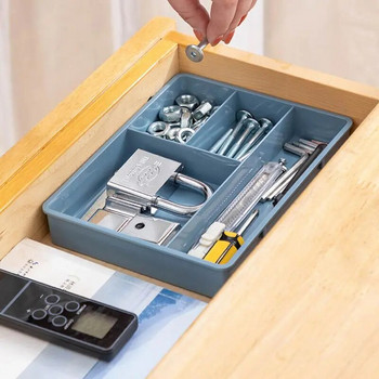 Органайзер за чекмеджета за бюро Подреждаща се многоклетъчна кутия за съхранение Тава Тоалетка Органайзер за бижута Органайзер за гримове за домашен офис