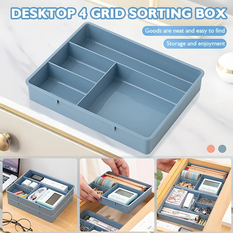 Rakstāmgalda atvilktņu organizators, sakraujams daudzšūnu uzglabāšanas kastes paplāte tualetes galds rotaslietas organizators grima organizētājs mājas birojam