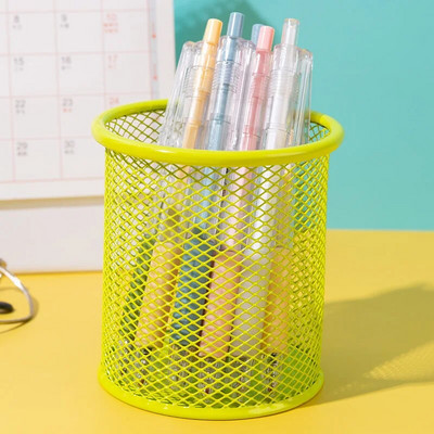 Kirjatarvete pliiatsikott Lauaarvuti pliiatsikott Loominguline metallist võrgust õõnsa disainiga õpilaste värvipliiats Suure mahutavusega pliiatsikott