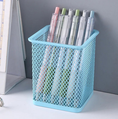 Kirjatarvete pliiatsikott Lauaarvuti pliiatsikott Loominguline metallist võrgust õõnsa disainiga õpilaste värvipliiats Suure mahutavusega pliiatsikott