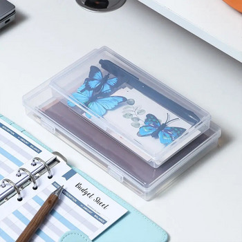 Ins Transparent Desktop Organizer Pencil Box Plastic Desk Storage Box Classification Box Σχολική προμήθειες γραφείου Χαρτικά