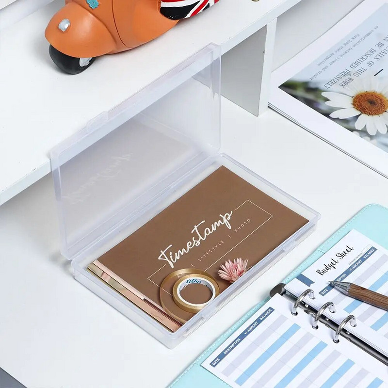 Ins Caurspīdīgs darbvirsmas organizators zīmuļu kastīte plastmasas rakstāmgalda uzglabāšanas kaste Klasifikācijas kaste Skolas biroja piederumi Kancelejas preces