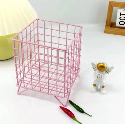 MINKYS INS Nordic Iron Desktop Storage Καλάθι Καλλυντικών γραφείου Καλλυντικά Μακιγιάζ Κουτί αποθήκευσης Γραφικών ειδών Σχάρα αποθήκευσης γραφείου οργάνωσης