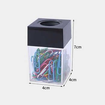 Прозрачна кутия за съхранение на кламери Дозатор за щипки Магнитна абсорбираща кутия Държач за кламери Канцеларски материали Преносими офис консумативи
