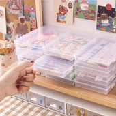 1 PC Autocolante de papetărie Cutie de depozitare din plastic Organizator Container Cutie pentru instrumente de artă pentru Craft Desktop