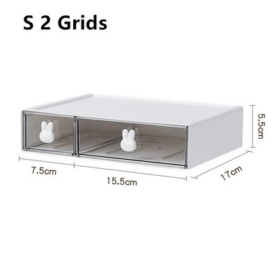 Galda organizatora atvilktne ar uzlīmi jaukas plastmasas caurspīdīgas organizēšanas kastes Kancelejas preču uzglabāšanas kastes konteiners mājas skolai