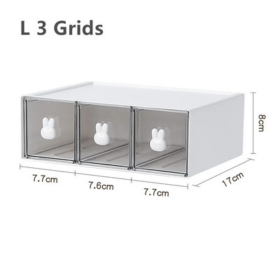 Galda organizatora atvilktne ar uzlīmi jaukas plastmasas caurspīdīgas organizēšanas kastes Kancelejas preču uzglabāšanas kastes konteiners mājas skolai