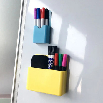Candy Color Магнитна кутия за съхранение Пластмасова бяла дъска Поставка за химикалка Хладилен контейнер Органайзер за домашен офис Училищни предмети