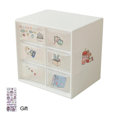 Kawaii 9 ruudustikuga ABS-sahtliga lauakork, multifunktsionaalne kosmeetika-meik Kontorilaud Kirjatarvete hoiukarbihoidikud