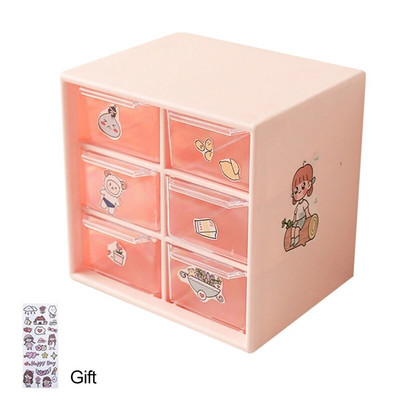 Kawaii 9 ruudustikuga ABS-sahtliga lauakork, multifunktsionaalne kosmeetika-meik Kontorilaud Kirjatarvete hoiukarbihoidikud