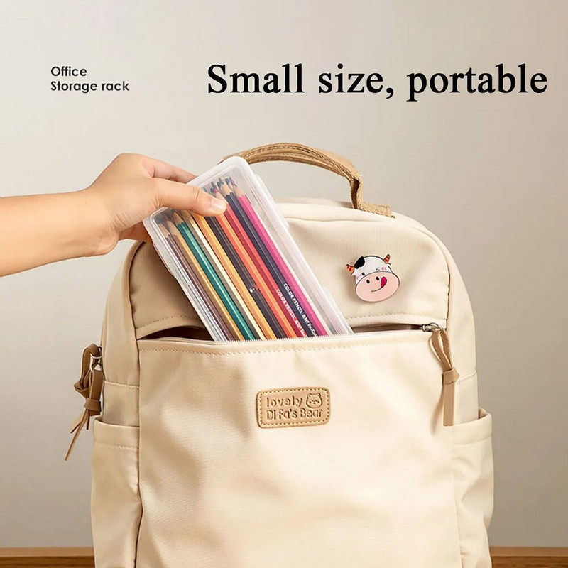 Plastikust pliiatsikarp, läbipaistev pliiatsikarp, suure mahutavusega pliiatsikarbid, kaasaskantav hoiustamiskarp õpilaste kontoritarbed