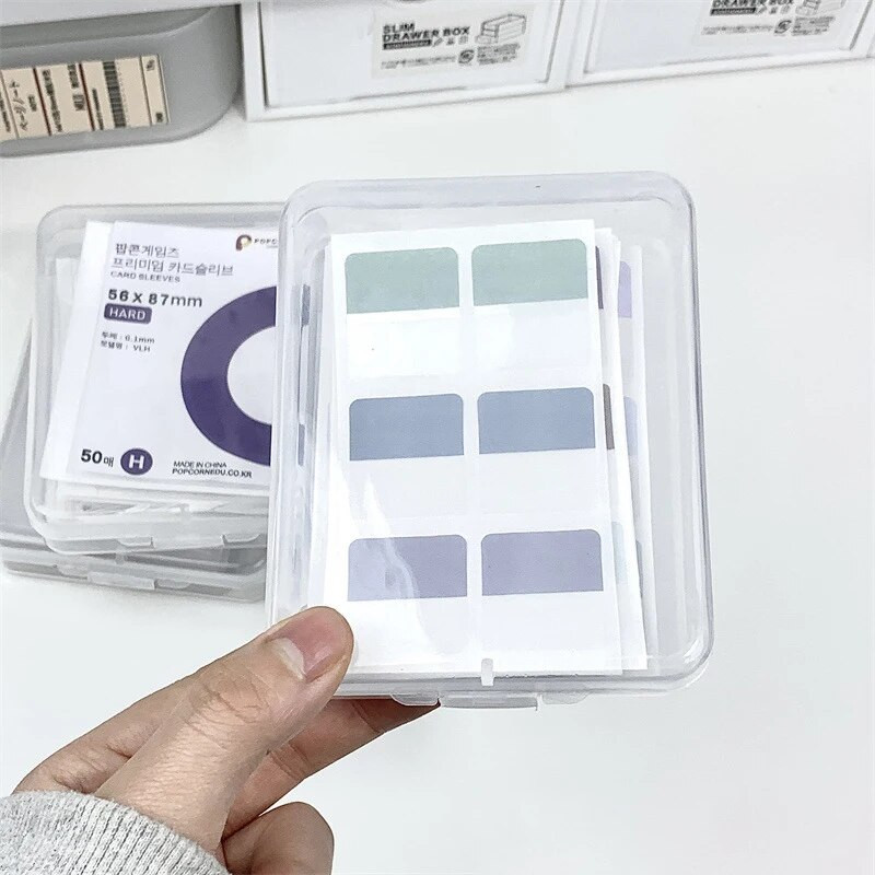 Läbipaistev hoiukarp kaardihoidja kleebis kirjatarvete läbipaistev hoiukast kile hoiukarbi klassifikatsioonikarp Craft Des jaoks