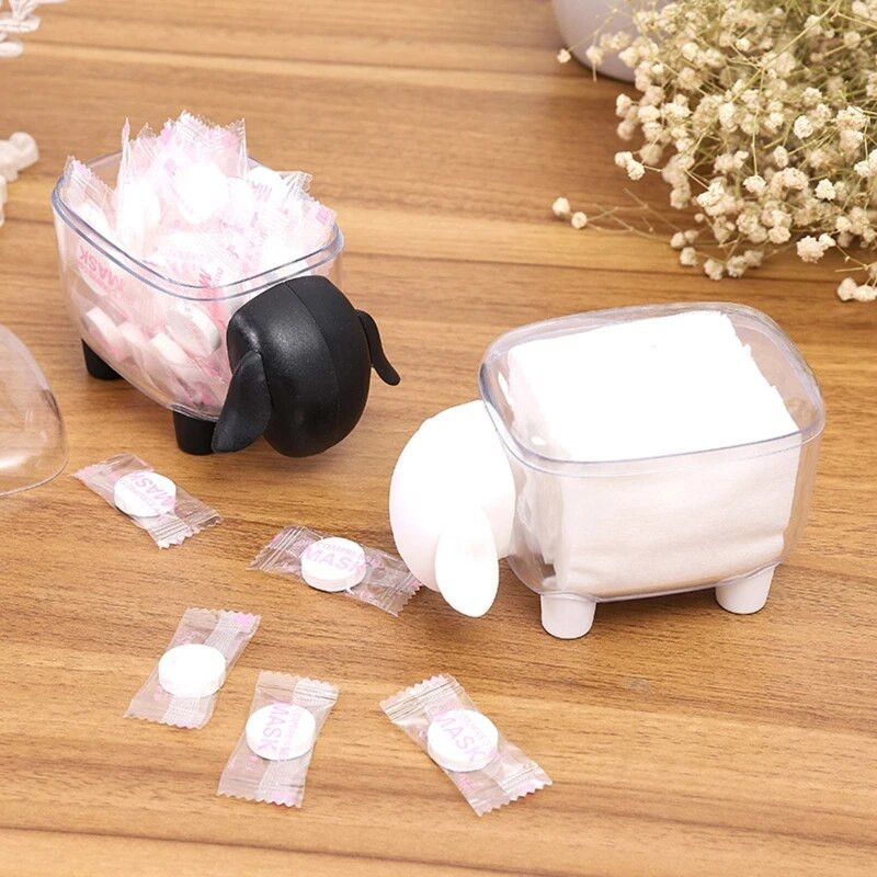 Clear Sheep Qtip Dispenser Desk Organizer για καλλυντικά μαξιλαράκια Βαμβακερές μπατονέτες Κλιπς Pushpins Hair Ties Οδοντικά νήματα