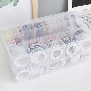 15 θήκες Clear Crafts Organizer Διαφανές κουτί αποθήκευσης για είδη τέχνης Washi Tape και αυτοκόλλητα χαρτικά