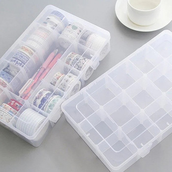 15 θήκες Clear Crafts Organizer Διαφανές κουτί αποθήκευσης για είδη τέχνης Washi Tape και αυτοκόλλητα χαρτικά