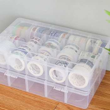 15 θήκες Clear Crafts Organizer Διαφανές κουτί αποθήκευσης για είδη τέχνης Washi Tape και αυτοκόλλητα χαρτικά