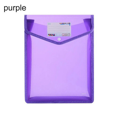 A4 failikaustad Dokumendikott läbipaistev värviline plastikust kontori dokumendikott plastpandlaga dokumendikott Suure mahutavusega kott