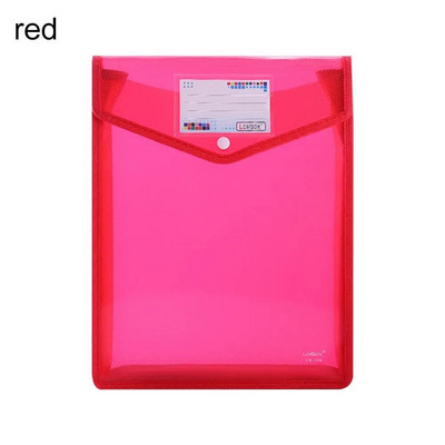 A4 failikaustad Dokumendikott läbipaistev värviline plastikust kontori dokumendikott plastpandlaga dokumendikott Suure mahutavusega kott