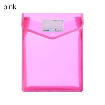 A4 failikaustad Dokumendikott läbipaistev värviline plastikust kontori dokumendikott plastpandlaga dokumendikott Suure mahutavusega kott