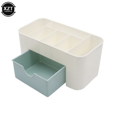 Εξοικονόμηση χώρου Επιτραπέζια καλλυντική θήκη αποθήκευσης βούρτσας με συρτάρι είδη μακιγιάζ Στυλό γραφείου οργάνωσης Κουτί Πλαστική θήκη Οργανοθήκες