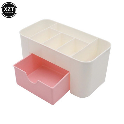 Εξοικονόμηση χώρου Επιτραπέζια καλλυντική θήκη αποθήκευσης βούρτσας με συρτάρι είδη μακιγιάζ Στυλό γραφείου οργάνωσης Κουτί Πλαστική θήκη Οργανοθήκες