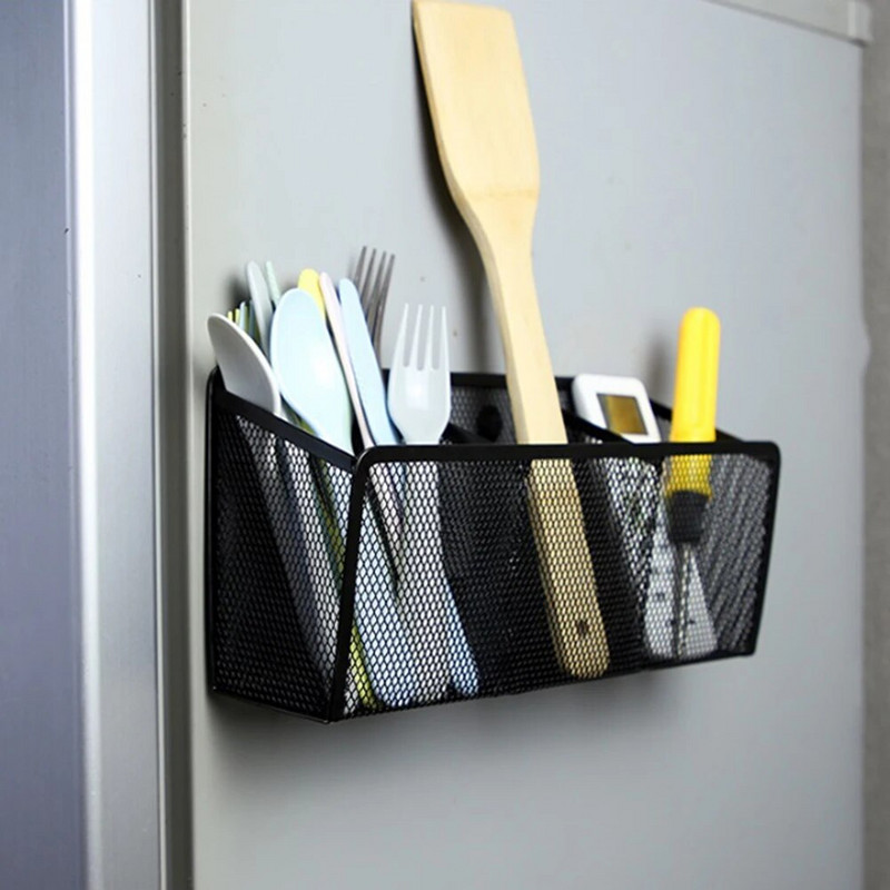 Multifunktsionaalne magnetiline hoiukorv Loominguline magnetiline metallist võrgust pliiatsihoidja Kodukontori prügikorter 1/2/3 võre valikuline