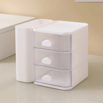 Lauaarvuti pliiatsihoidja konteineri sahtel kontori hoiukarp Kirjatarvete organiseerija lint-raamat kirjaklambrid, ehted, juukseaksessuaarid