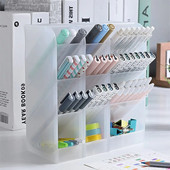 Läbipaistev lauapliiatsihoidja pliiats meigipintsel huulepulga korraldaja hoiukarp lastele pühadepeo kingitus