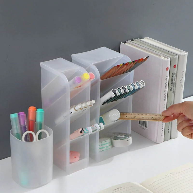 Läbipaistev lauapliiatsihoidja pliiats meigipintsel huulepulga korraldaja hoiukarp lastele pühadepeo kingitus