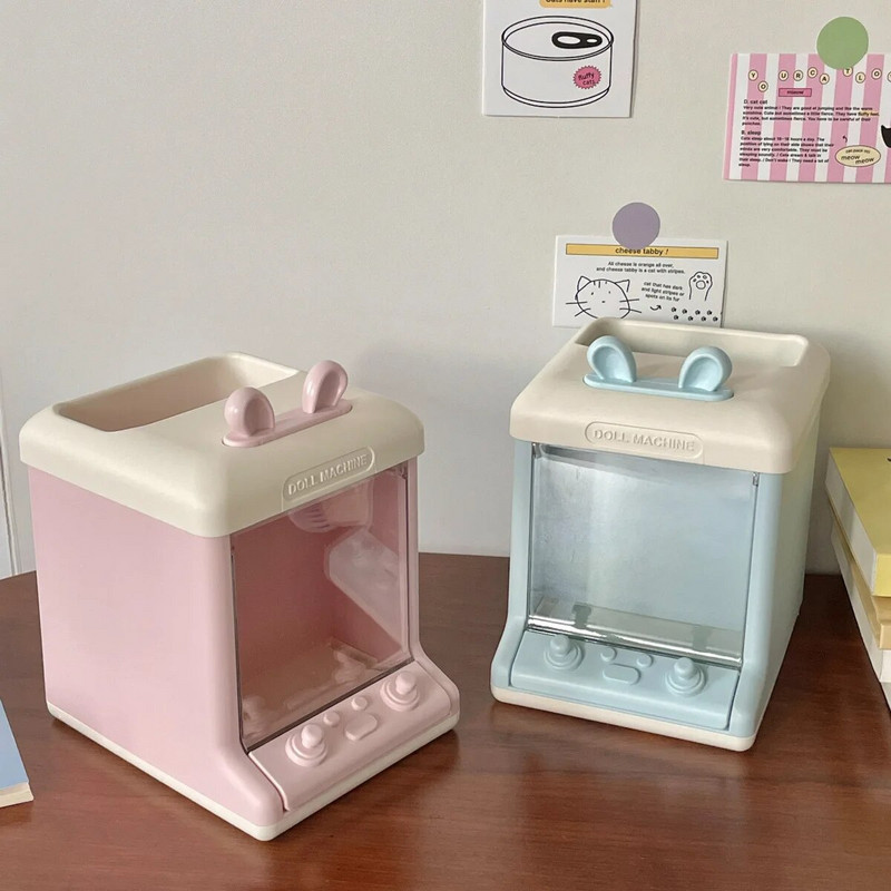 MINKYS Creative House Shape Doll Storage Box&Penholder Πολυλειτουργική επιτραπέζια οργάνωση γραφείου Σχολική γραφική ύλη