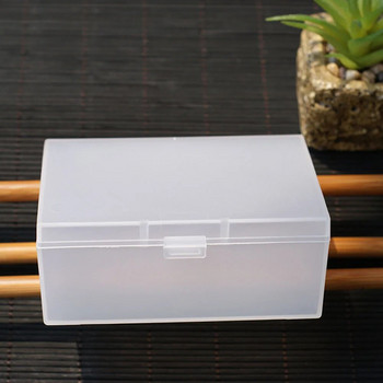 Пластмасова правоъгълна кутия Полупрозрачна канцеларска кутия за моливи Стикери Кутия за съхранение Прахоустойчива Издръжлива здрава кутия за бижута Органайзер