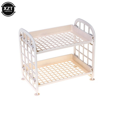 Lauaarvuti kahekihiline õõnesriiul plastikust kosmeetika Viimistlustarvikud Loominguline korraldaja 2 tasandi riiulihoidja hoiurest