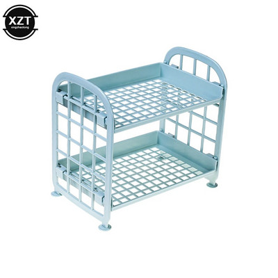 Lauaarvuti kahekihiline õõnesriiul plastikust kosmeetika Viimistlustarvikud Loominguline korraldaja 2 tasandi riiulihoidja hoiurest