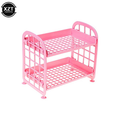 Lauaarvuti kahekihiline õõnesriiul plastikust kosmeetika Viimistlustarvikud Loominguline korraldaja 2 tasandi riiulihoidja hoiurest