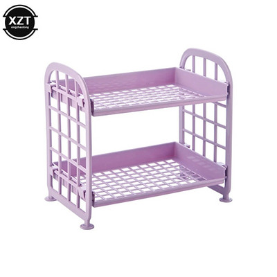 Lauaarvuti kahekihiline õõnesriiul plastikust kosmeetika Viimistlustarvikud Loominguline korraldaja 2 tasandi riiulihoidja hoiurest