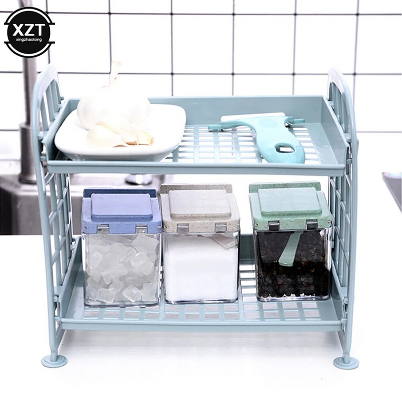 Lauaarvuti kahekihiline õõnesriiul plastikust kosmeetika Viimistlustarvikud Loominguline korraldaja 2 tasandi riiulihoidja hoiurest