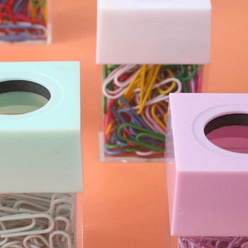 Πολύχρωμα τετράγωνα συνδετήρες Κουτί αποθήκευσης Μαγνητική θήκη για συνδετήρες Διανομέας Desktop Organizer για Φορητό γραφείο στο σπίτι του σχολείου